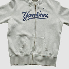 New York Yankees 2000s Hooded Full Zip Sweatshirt - Heather Gray Vintage | Nike