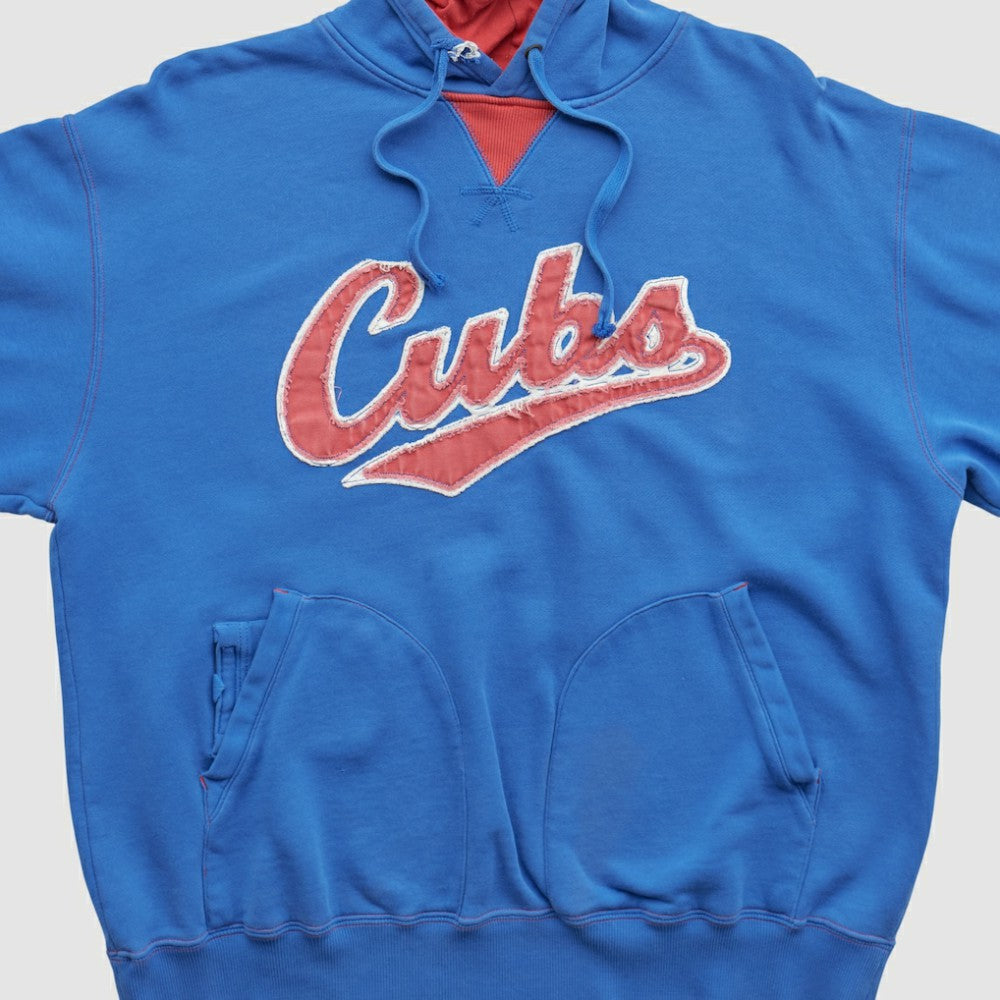 Chicago Cubs Majestic 2000s Hooded Pullover Sweatshirt - Blue Vintage