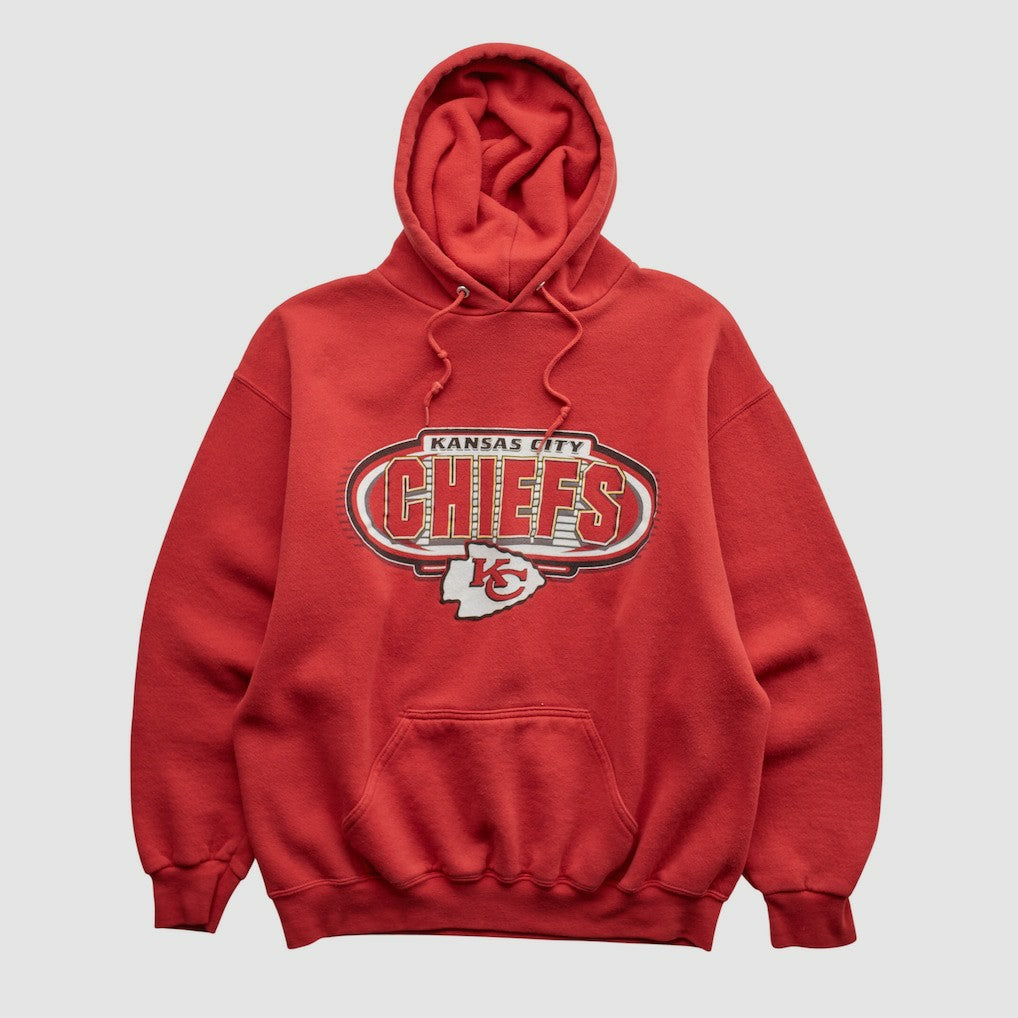 NFL Kansas City Chiefs Logo Athletic 90s Hooded Pullover Sweatshirt