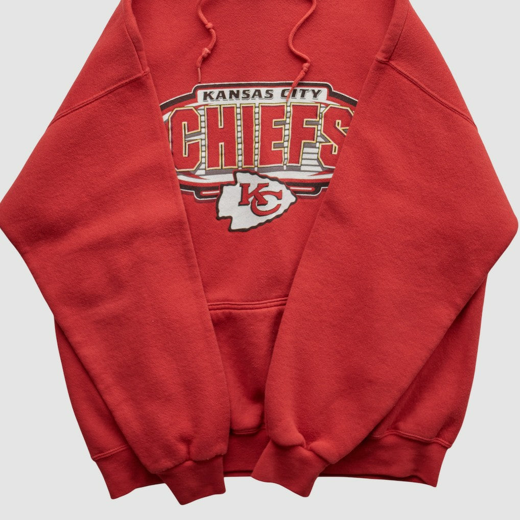 NFL Kansas City Chiefs Logo Athletic 90s Hooded Pullover Sweatshirt