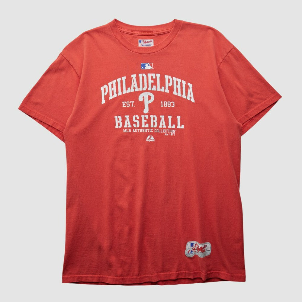 Philadelphia Phillies Majestic 2000s T-shirt - Red Vintage