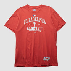 Philadelphia Phillies Majestic 2000s T-shirt - Red Vintage