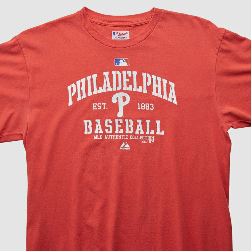 Philadelphia Phillies Majestic 2000s T-shirt - Red Vintage