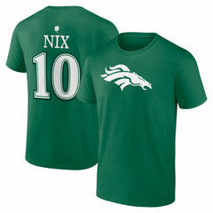 NFL Denver Broncos Bo Nix  St. Patrick's Day Icon Name & Number T-Shirt
