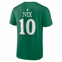 NFL Denver Broncos Bo Nix  St. Patrick's Day Icon Name & Number T-Shirt