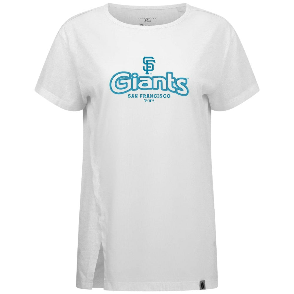 San Francisco Giants Levelwear Women's Blue Haven Influx Cornerstone T-Shirt - White