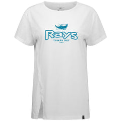 Tampa Bay Rays Levelwear Women's Blue Haven Influx Cornerstone T-Shirt - White