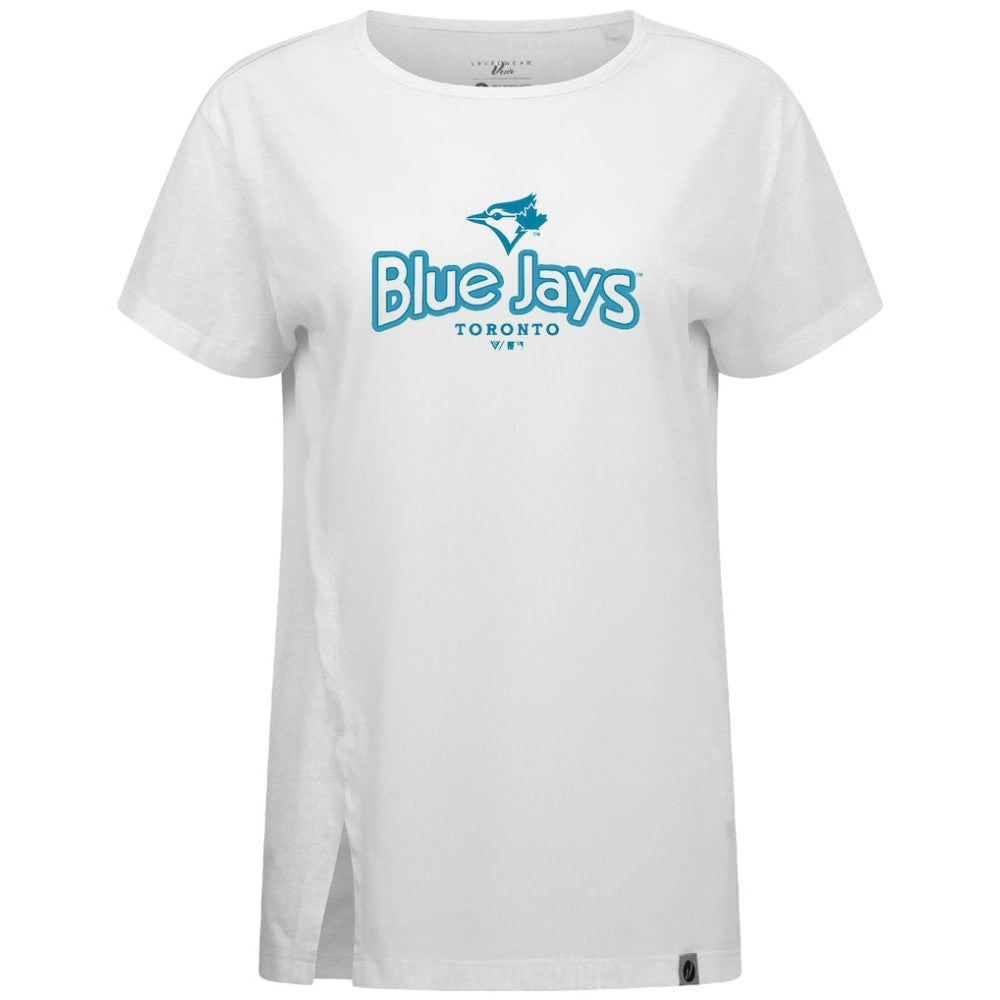 Toronto Blue Jays Levelwear Women's Blue Haven Influx Cornerstone T-Shirt - White