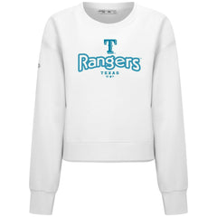 Texas Rangers Levelwear Women's Judd Cornerstone Cropped Sweatshirt - White