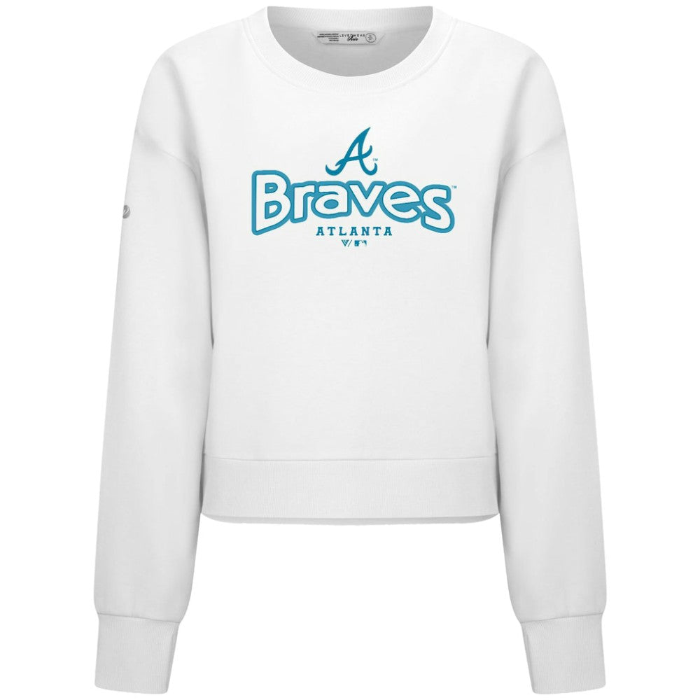 Atlanta Braves Levelwear Women's Judd Cornerstone Cropped Sweatshirt - White