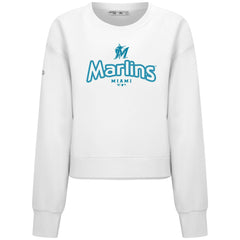 Miami Marlins Levelwear Women's Judd Cornerstone Cropped Sweatshirt - White