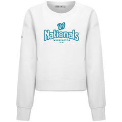 Washington Nationals Levelwear Women's Judd Cornerstone Cropped Sweatshirt - White