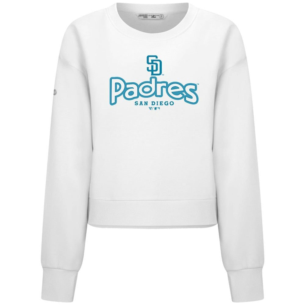 San Diego Padres Levelwear Women's Judd Cornerstone Cropped Sweatshirt - White