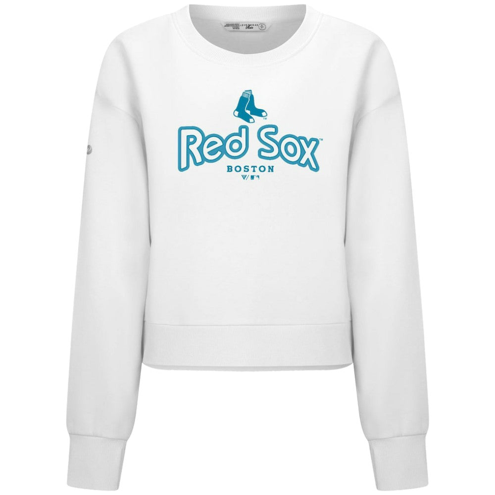 Boston Red Sox Levelwear Women's Judd Cornerstone Cropped Sweatshirt - White