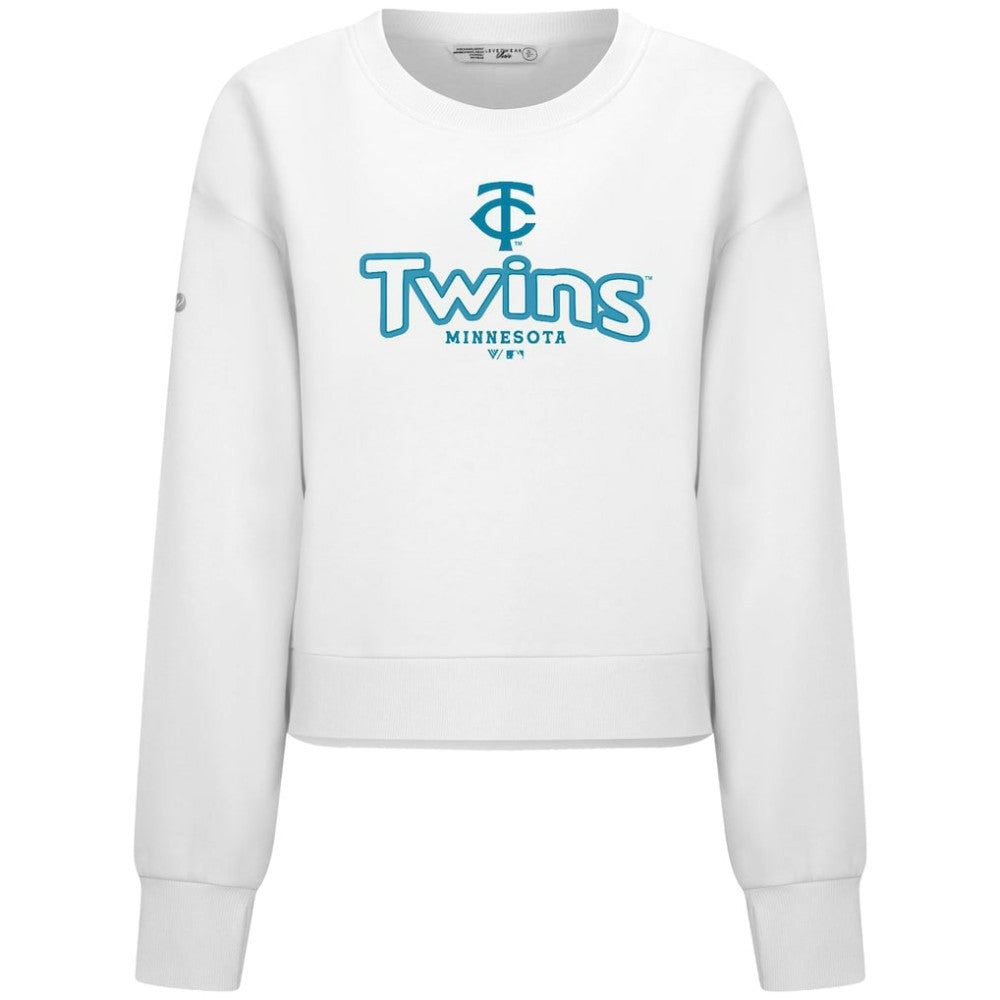 Minnesota Twins Levelwear Women's Judd Cornerstone Cropped Sweatshirt - White
