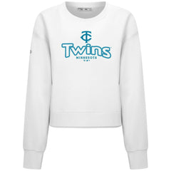 Minnesota Twins Levelwear Women's Judd Cornerstone Cropped Sweatshirt - White