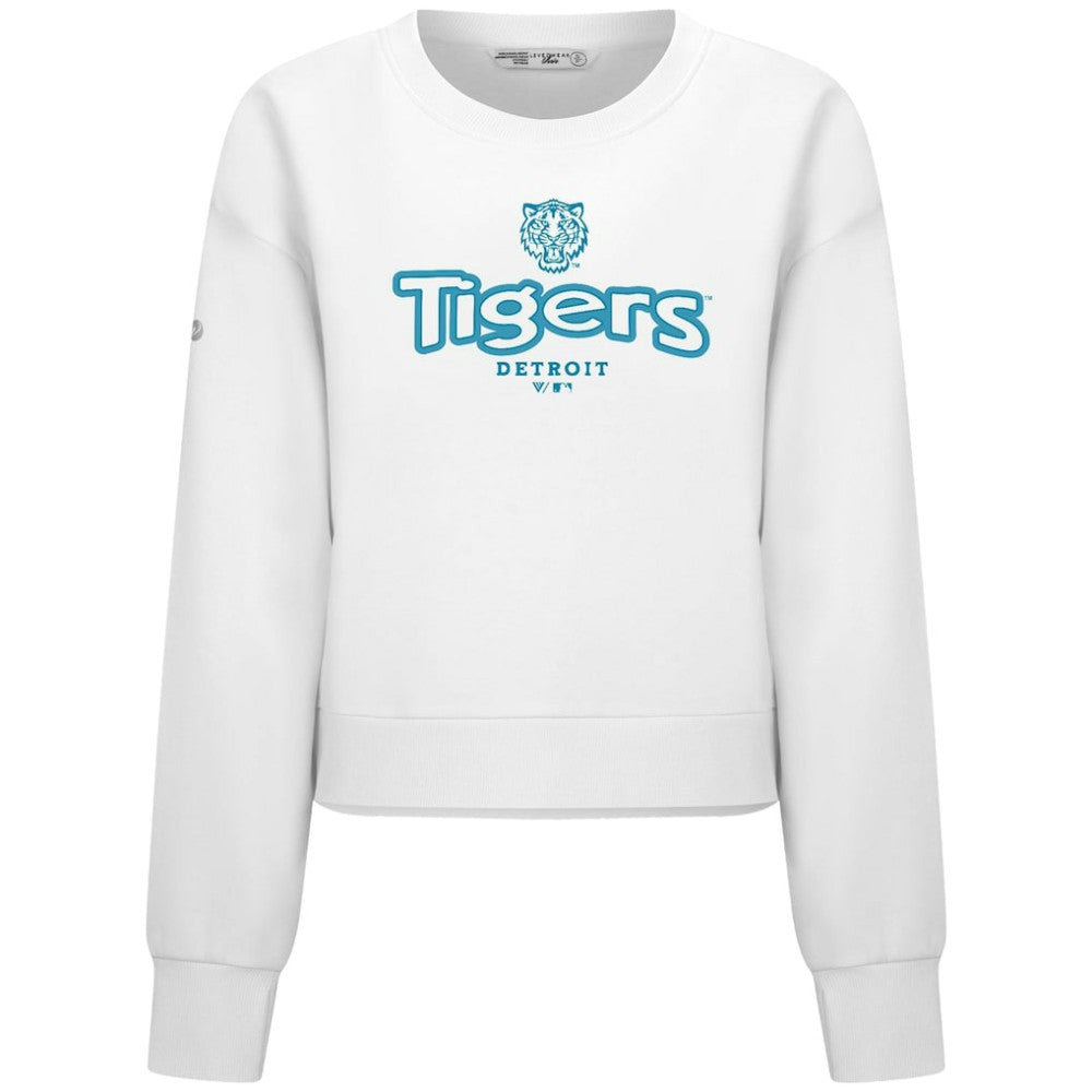 Detroit Tigers Levelwear Women's Judd Cornerstone Cropped Sweatshirt - White