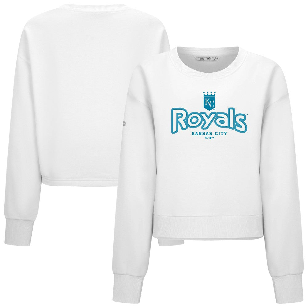 Kansas City Royals Levelwear Women's Judd Cornerstone Cropped Sweatshirt - White