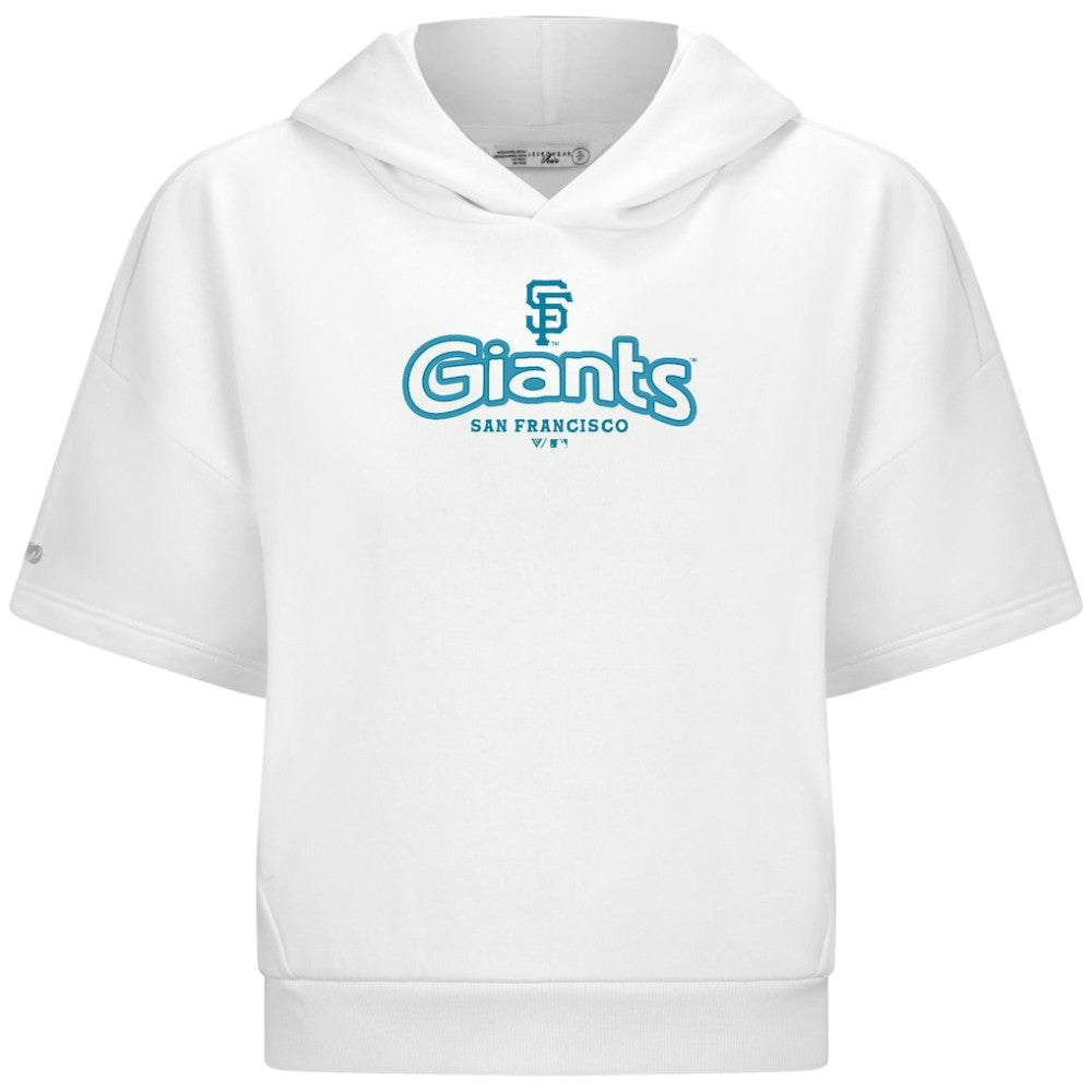 San Francisco Giants Levelwear Women's Amber Short Sleeve Cornerstone Hoodie - White