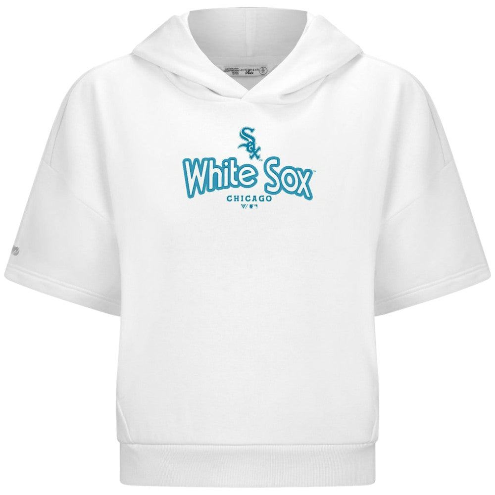 Chicago White Sox Levelwear Women's Amber Short Sleeve Cornerstone Hoodie - White