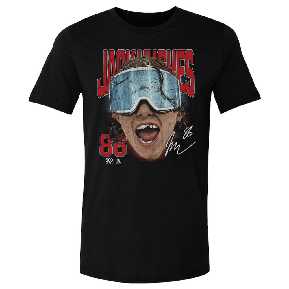 Jack Hughes US Men's Hockey 500 Level Goggles T-Shirt