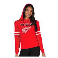 Detroit Red Wings Concepts Sport Women's Marathon Long-Sleeve Hooded T-Shirt