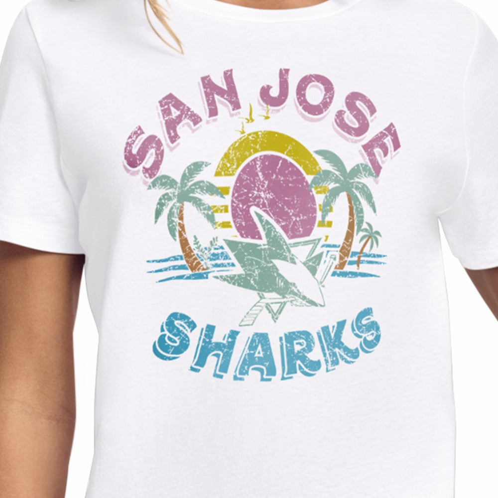 San Jose Sharks Starter Women's Tonal Beach T-Shirt