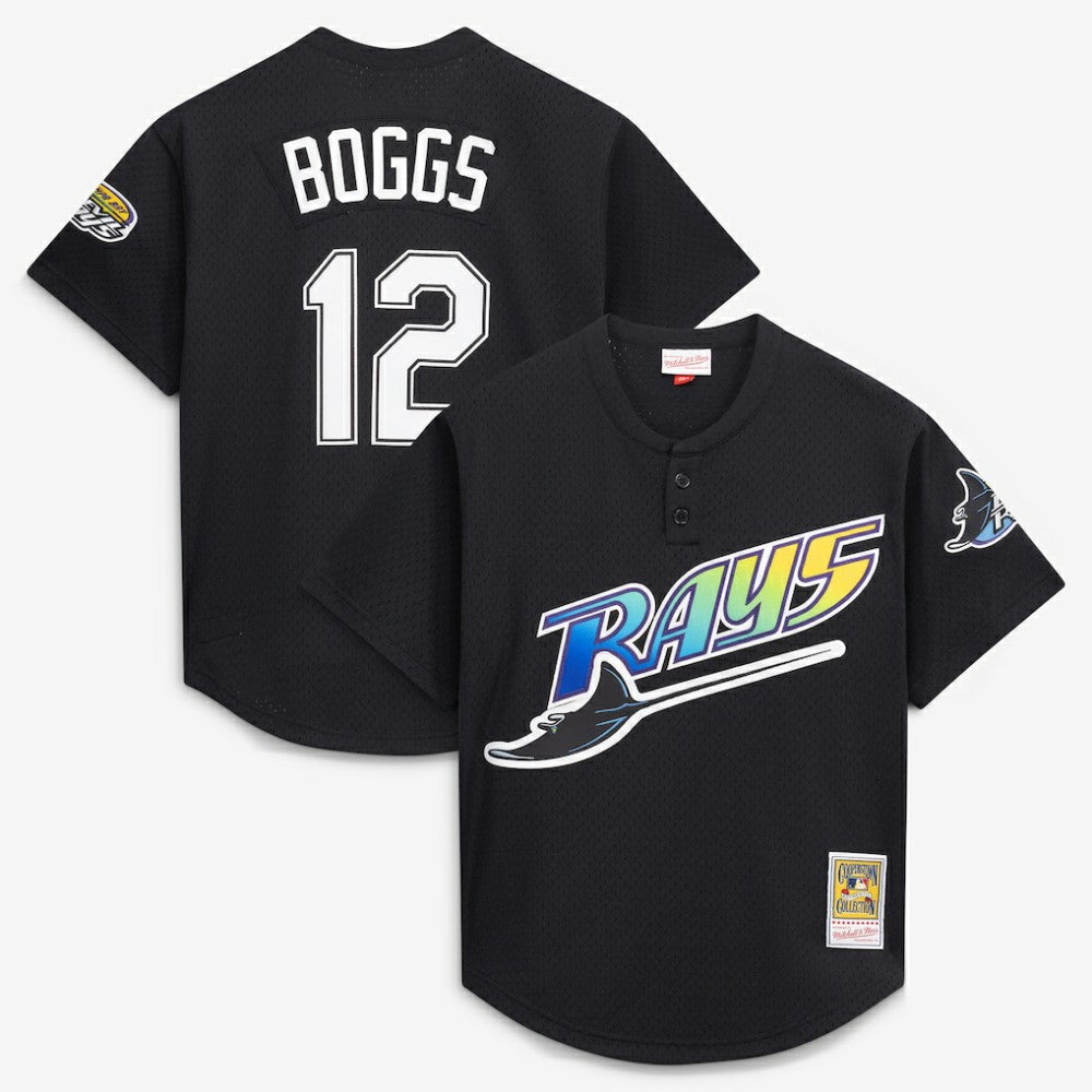 Wade Boggs Tampa Bay Rays Authentic Batting Practice Jersey - Black | Mitchell & Ness