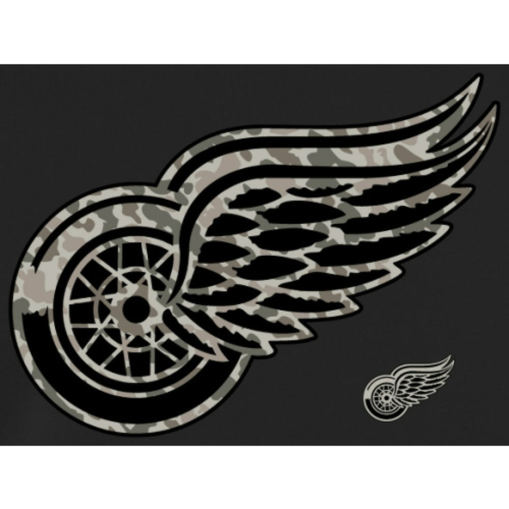 Men's Detroit Red Wings Black Rink Warrior Pullover Hoodie