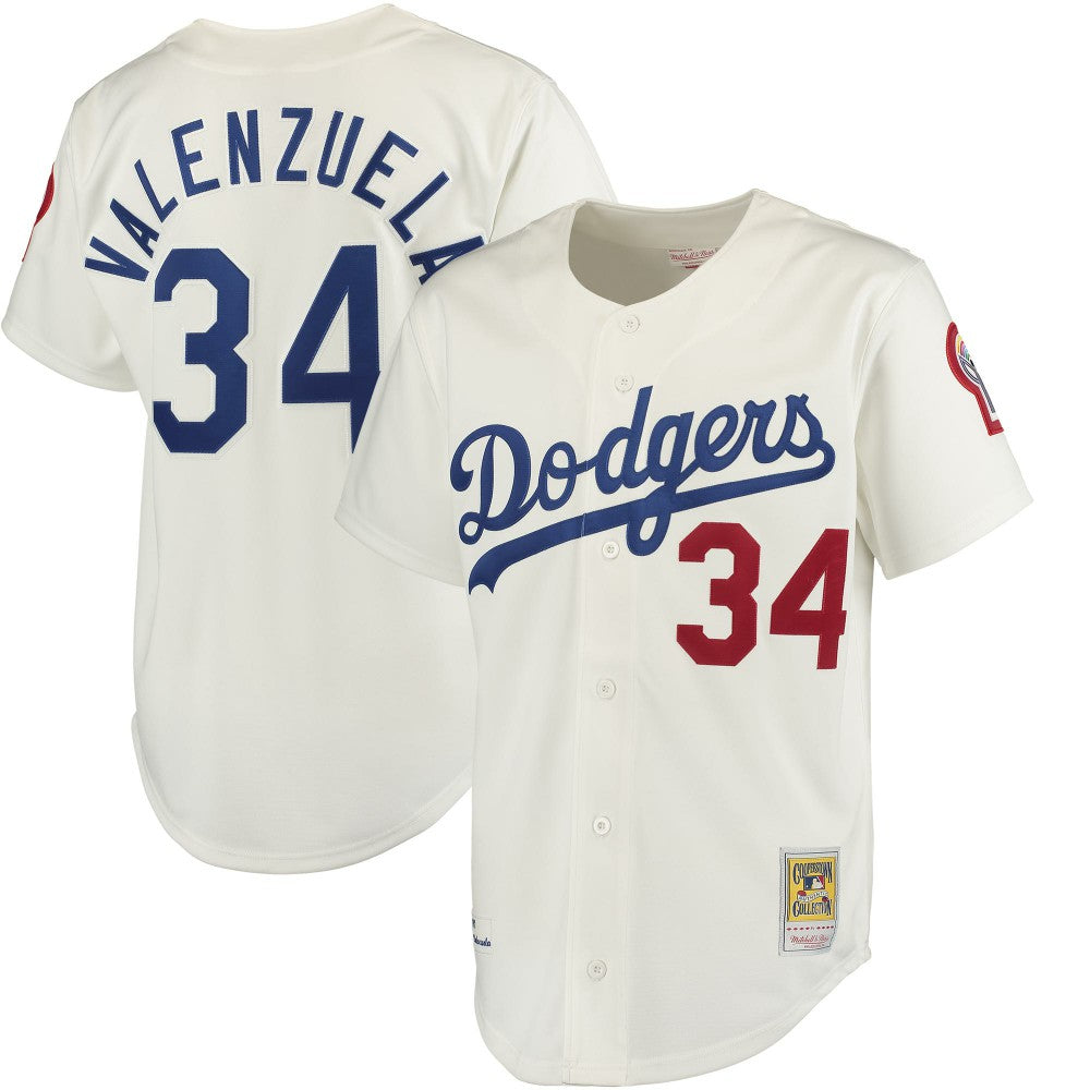 Fernando Valenzuela Los Angeles Dodgers Authentic Jersey - White | Mitchell & Ness
