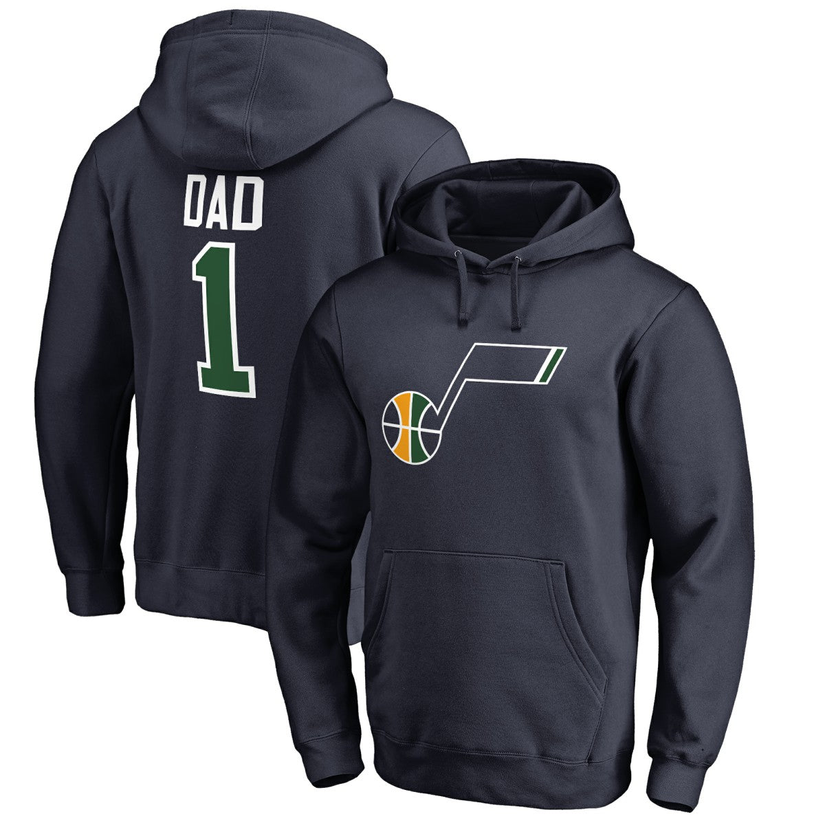 Utah Jazz #1 Dad Pullover Hoodie - Navy sale