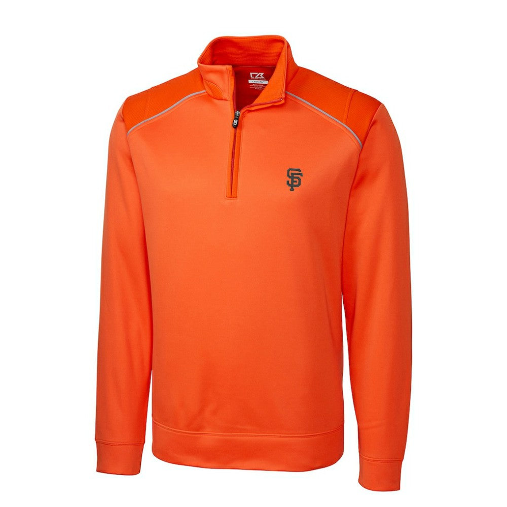 San Francisco Giants Cutter & Buck Ridge WeatherTec Half-Zip Pullover Jacket - Orange