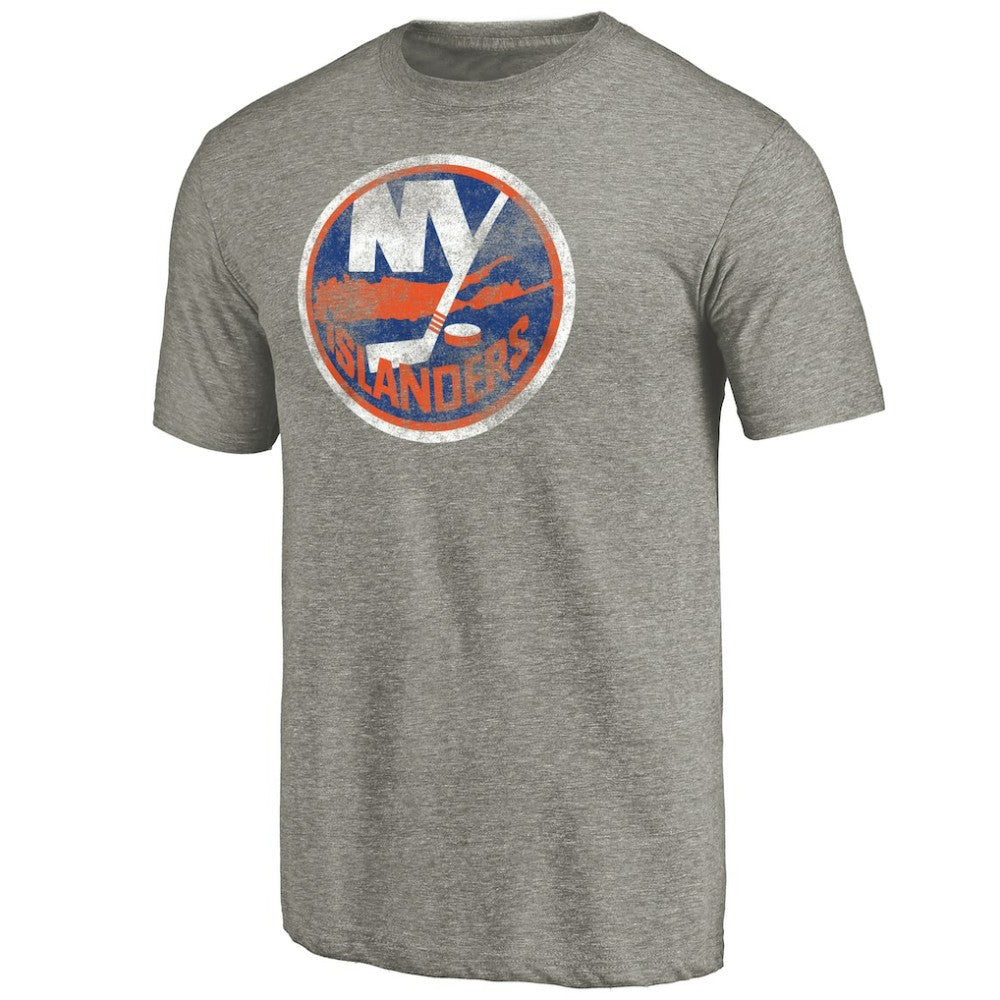 New York Islanders Distressed Team Logo Tri-Blend T-Shirt