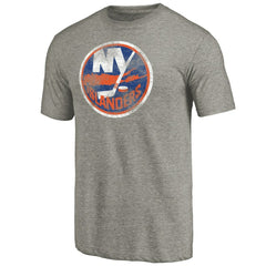 New York Islanders Distressed Team Logo Tri-Blend T-Shirt