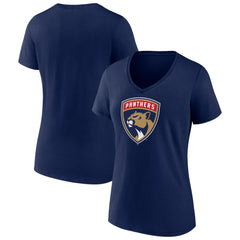 Florida Panthers Women's Primary Logo V-Neck T-Shirt