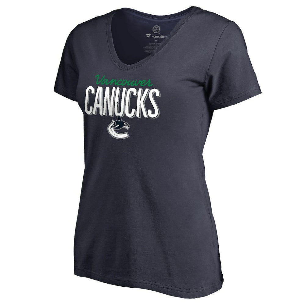 Vancouver Canucks Women's Nostalgia V-Neck T-Shirt