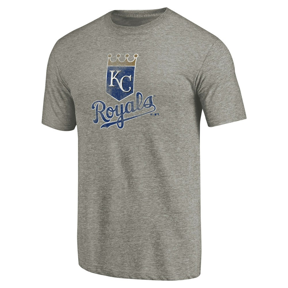Kansas City Royals Distressed Team Tri-Blend T-Shirt - Ash