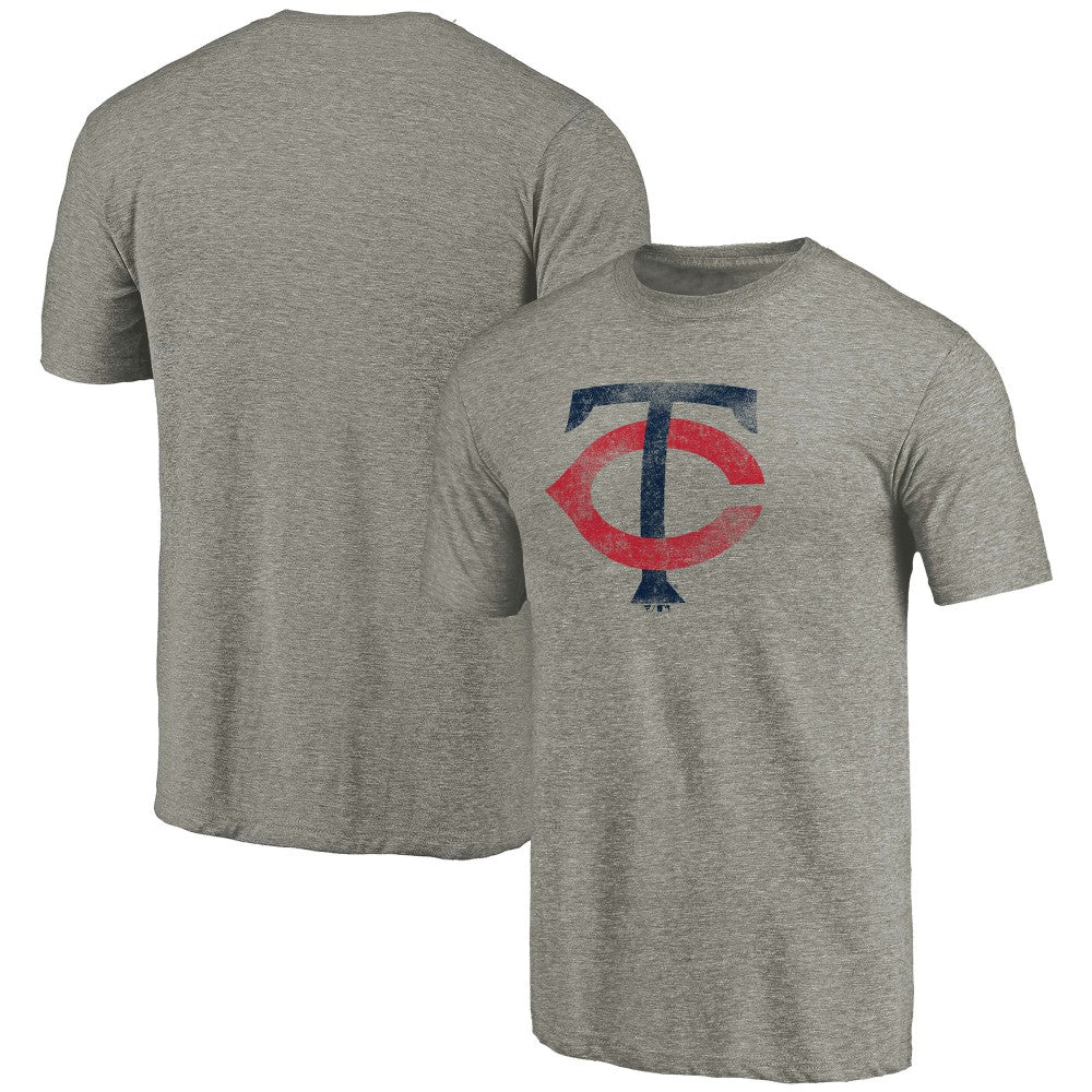Minnesota Twins Distressed Team Tri-Blend T-Shirt - Ash