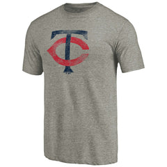 Minnesota Twins Distressed Team Tri-Blend T-Shirt - Ash