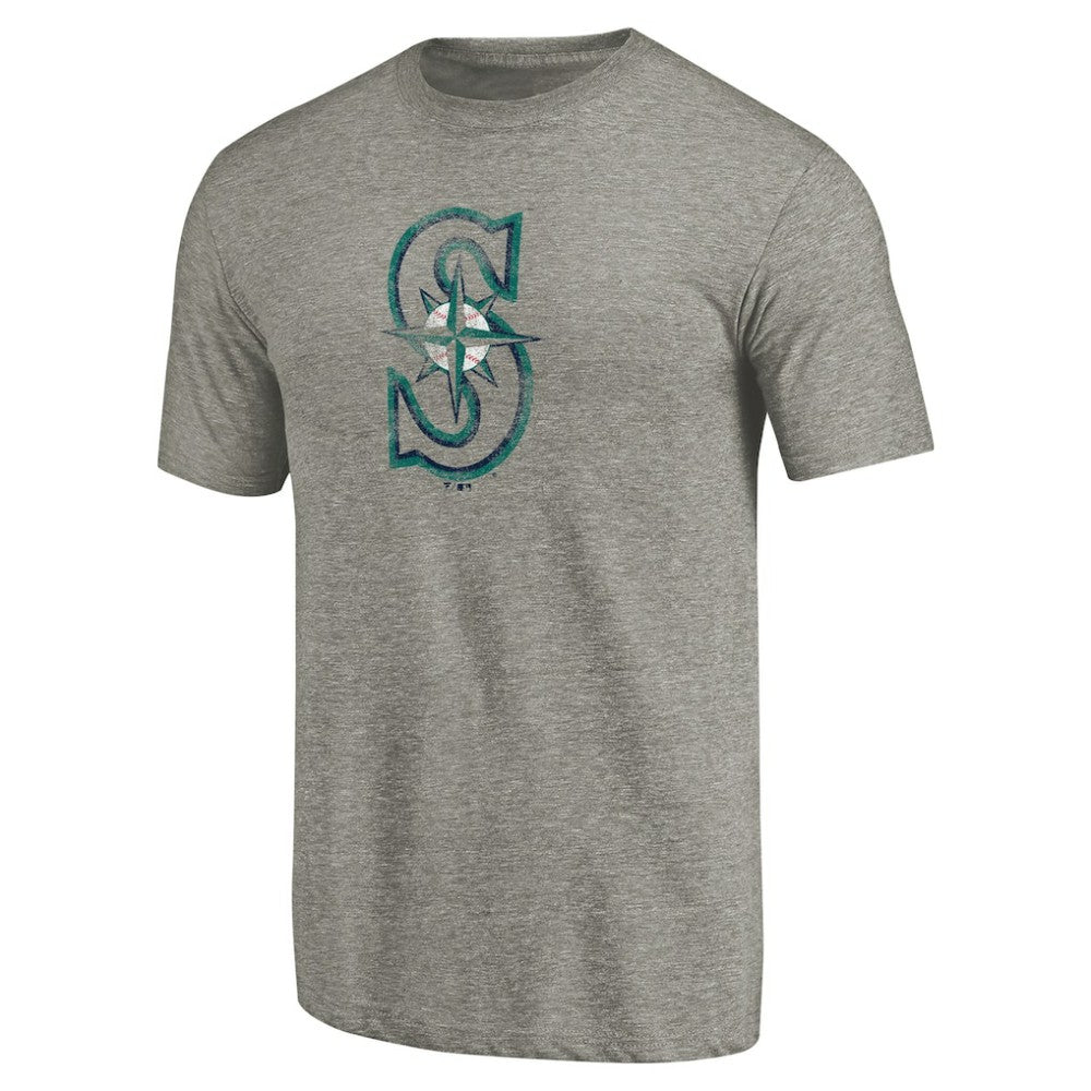 Seattle Mariners Distressed Team Tri-Blend T-Shirt - Ash