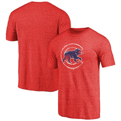 Chicago Cubs Distressed Team 2 Tri-Blend T-Shirt - Red