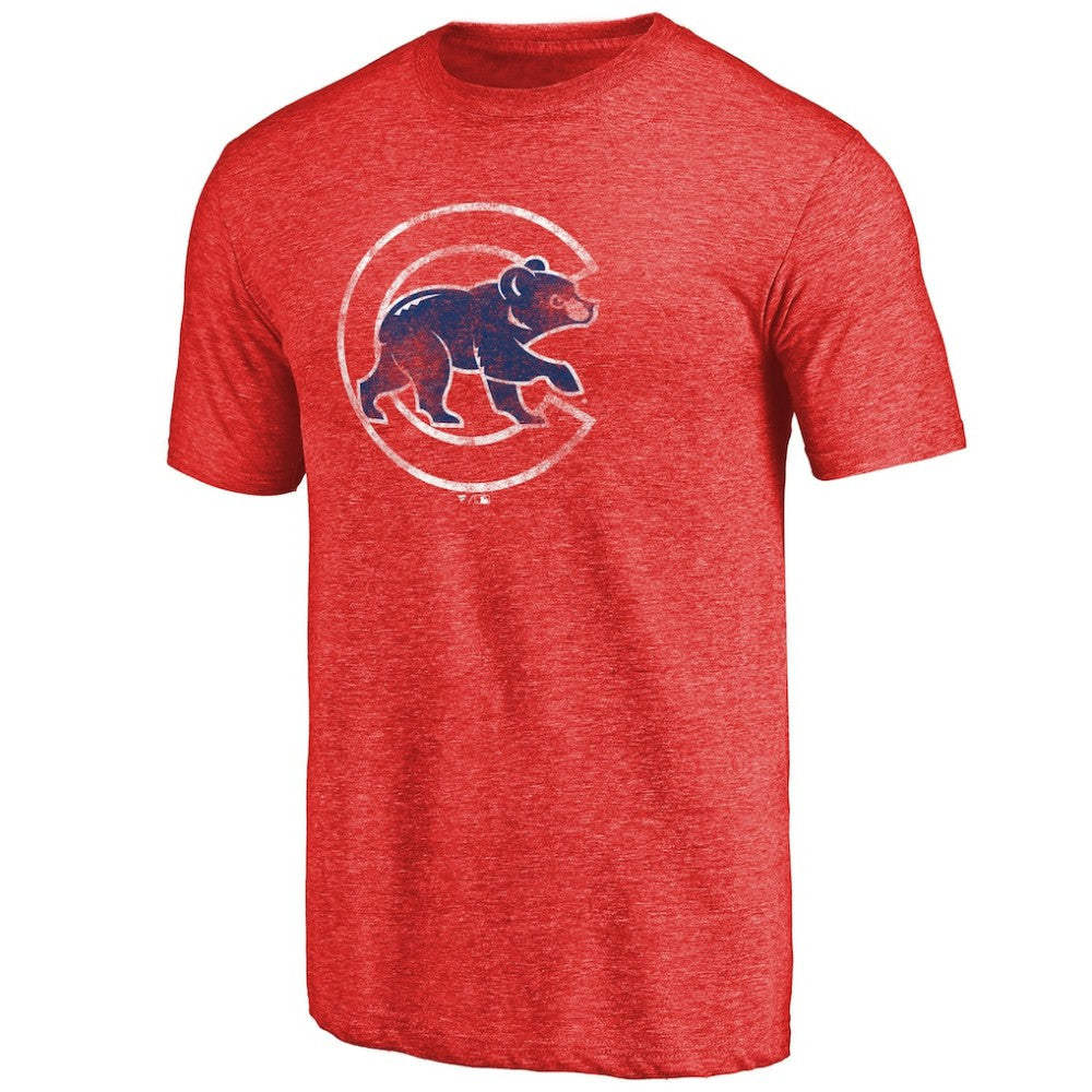 Chicago Cubs Distressed Team 2 Tri-Blend T-Shirt - Red