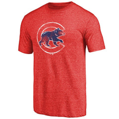 Chicago Cubs Distressed Team 2 Tri-Blend T-Shirt - Red