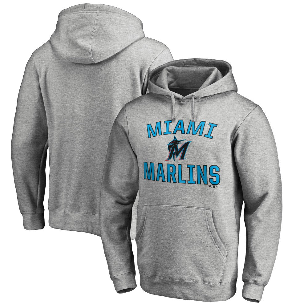 Miami Marlins Victory Arch Pullover Hoodie - Ash