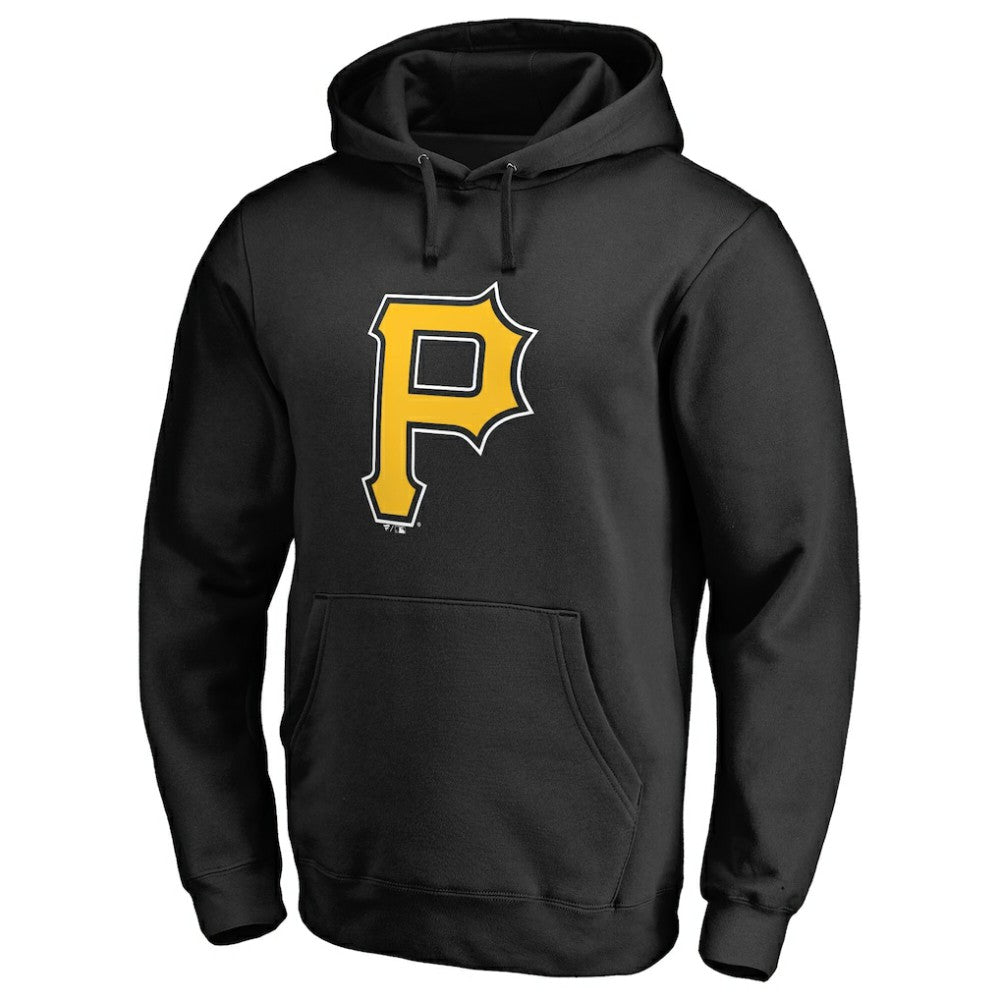 Pittsburgh Pirates Official Logo Fitted Pullover Hoodie - Black