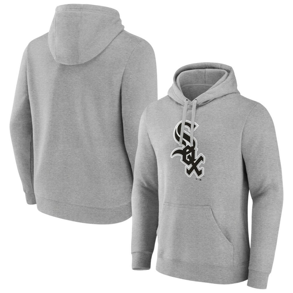 Chicago White Sox Official Logo Fitted Pullover Hoodie - Heather Gray