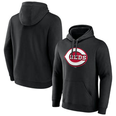 Cincinnati Reds Official Logo Fitted Pullover Hoodie - Black