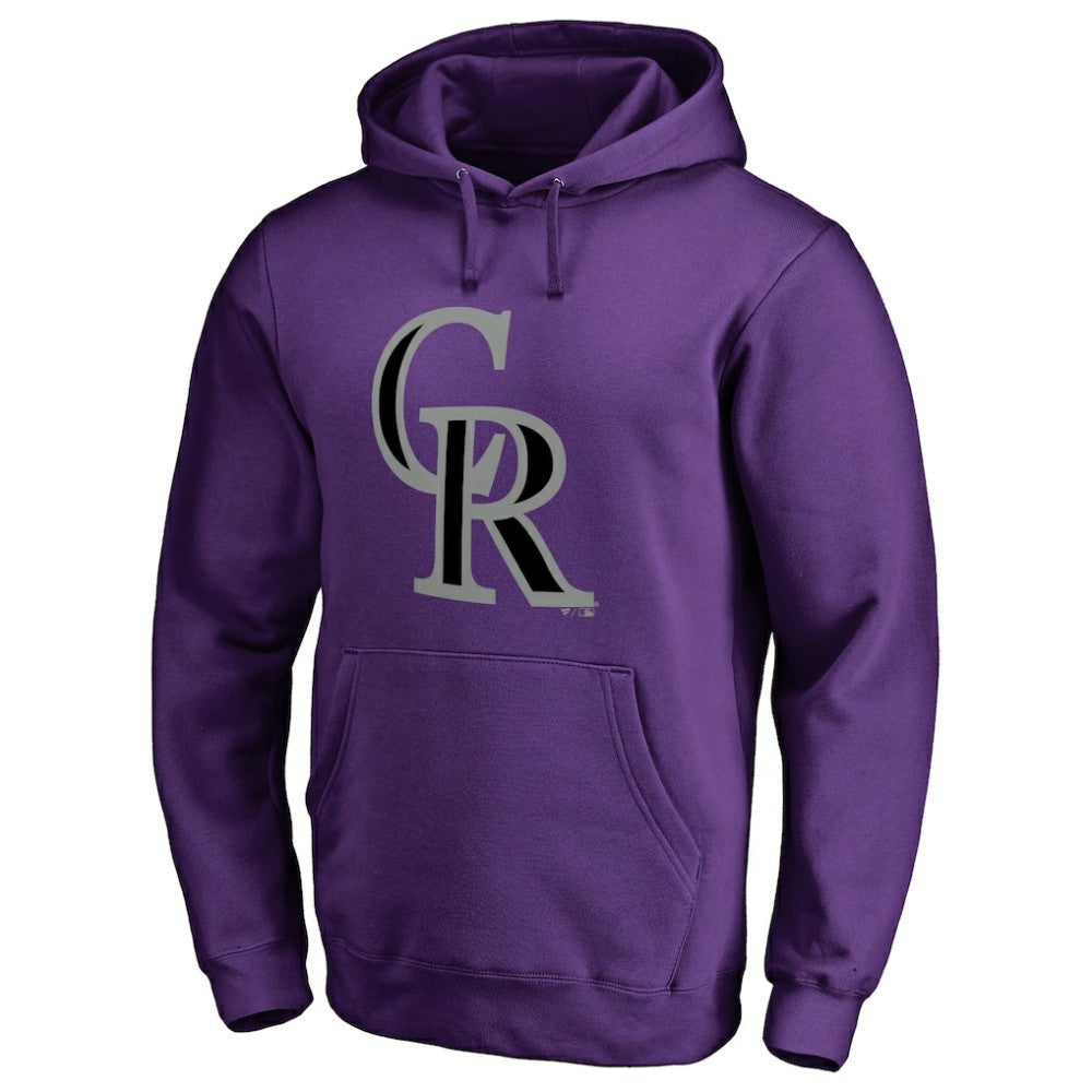 Colorado Rockies Official Logo Fitted Pullover Hoodie - Purple