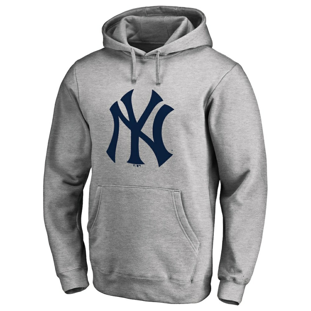 New York Yankees Secondary Color Primary Logo 2 Pullover Hoodie - Ash