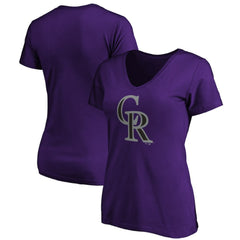 Colorado Rockies Women's Secondary Color Primary Logo T-Shirt - Purple